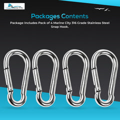 Marine City Clip Snap Hook with Ring 3-1/8