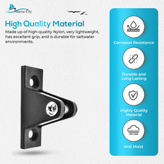 Marine City 2 Pcs Boat Bimini Top Nylon Black 80 Degree Deck Hinge