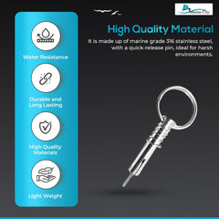 Marine City 316 Stainless Steel Quick Release Pin with Drop Cam & Spring