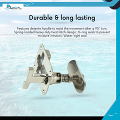 Marine City 316 Stainless Steel Boat Cam Latch – T-Handle, Water-Tight
