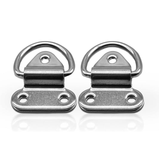Marine City 2 almohadillas plegables en forma de D de acero inoxidable para barco (2 pulgadas x 2-1/4 pulgadas)