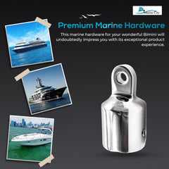 Marine City 316 Stainless Steel Round Outside Eye End for Bimini Top (Pack of 2)