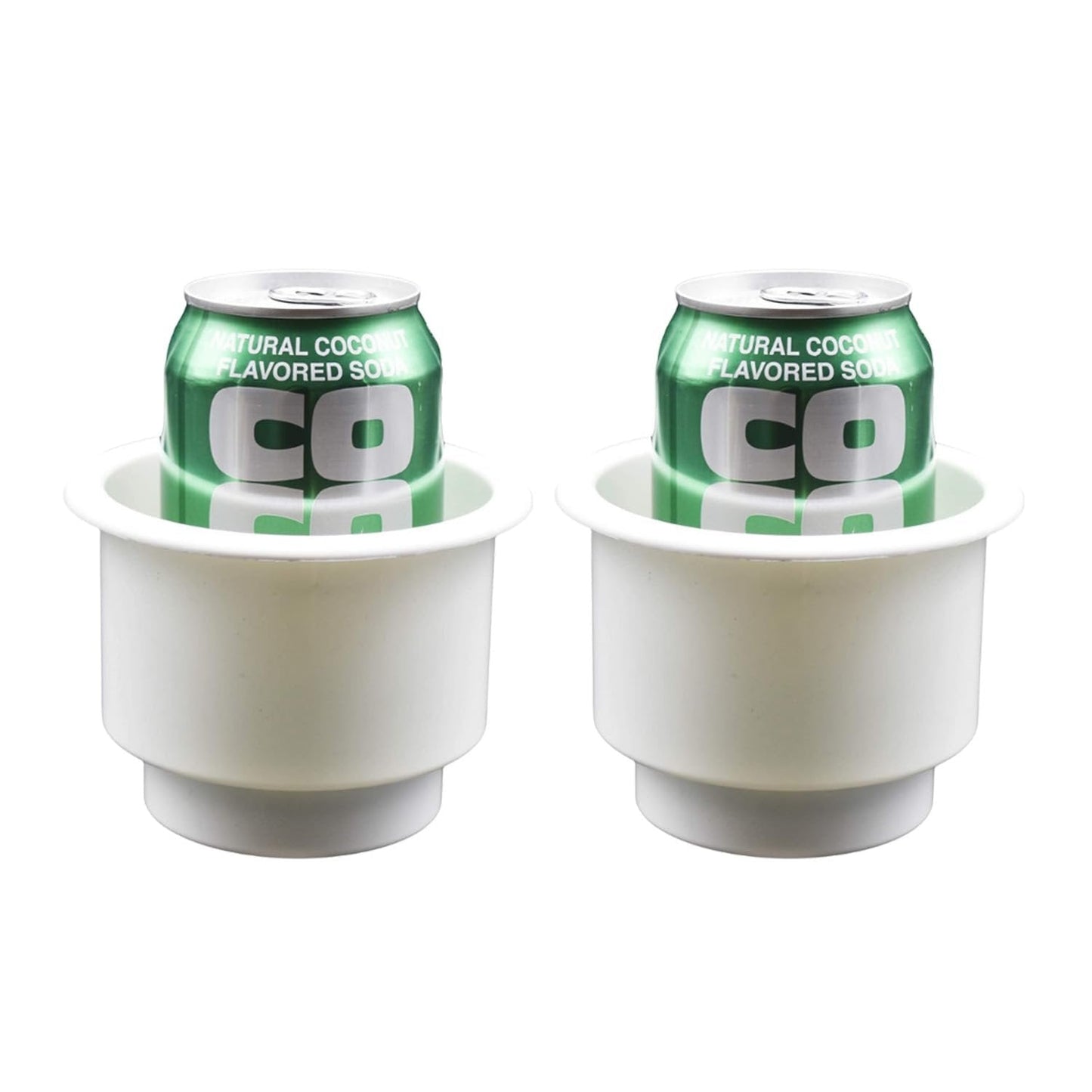 Marine City ABS White Plastic Cup Holder with Center Drain – Flush Mount Holder Marine City