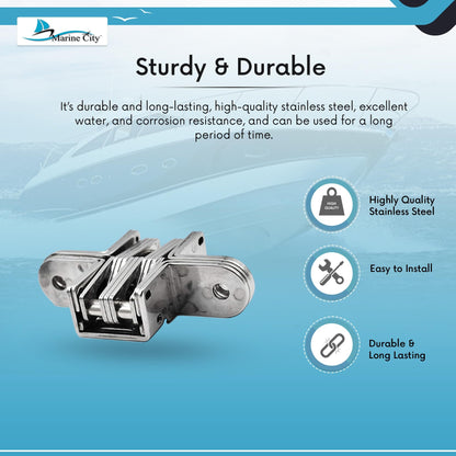 Marine City Large Hidden Hinges – 304 Stainless Steel Cabinet Hinges (2 Pcs)