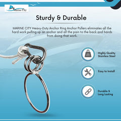 Marine City Anchor Ring & Shackle Set – Stainless Steel Anchor Puller System