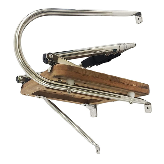 Marine City Stainless Steel Telescoping 3-Step O/B Swim Teak Platform Ladder