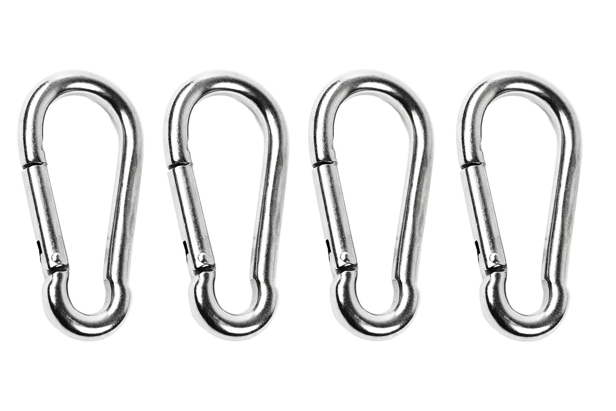 Marine City 316 Mosquetón/gancho de clip de acero inoxidable de 2 pulgadas para escalada, pesca, senderismo (4 piezas)