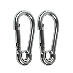 Marine City Carabiner Clip Snap Hook with Ring 2” 316 Stainless Steel, Rustproof