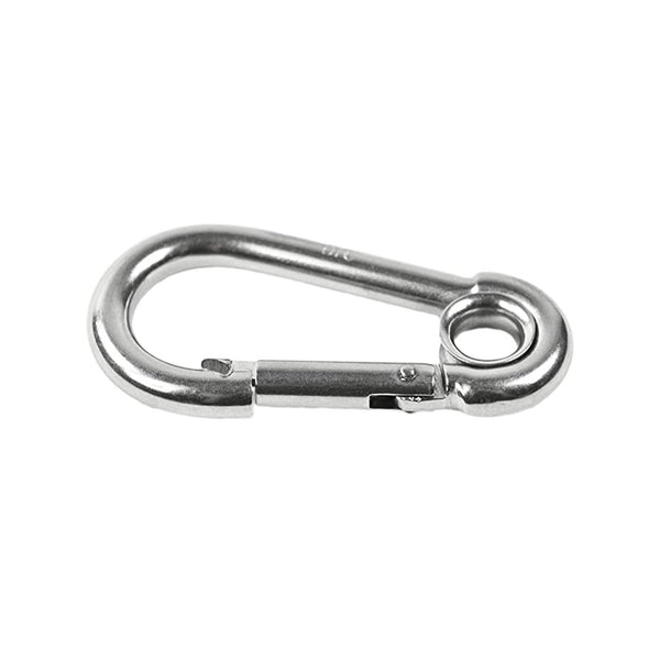 Marine City Carabiner Clip Snap Hook with Ring, Stainless Steel, 2-3/8" Durable
