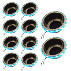 Marine City Stainless Steel 12V Blue LED Ring Cup Holder with Center Drain