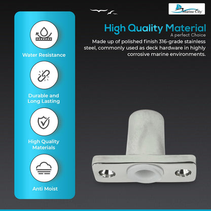 Marine City Boat Accessories Oarlock Sockets Boat Oarlock Mounts (Pack of 2) Marine City Hardware