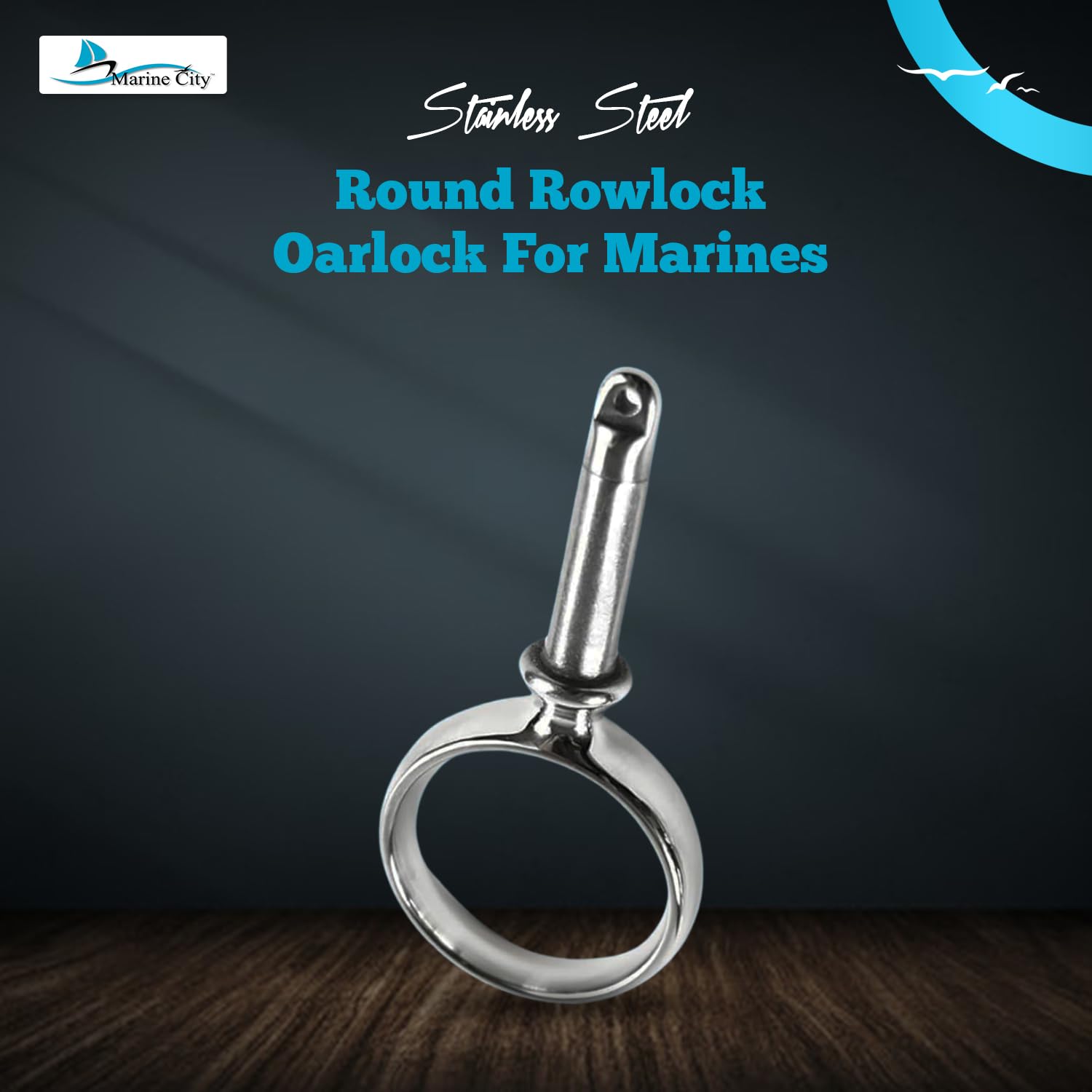 Marine City Boat Accessories Round Rowlock Oarlock Socket Boat Oarlock Mounts (2 Pcs) Marine City Hardware
