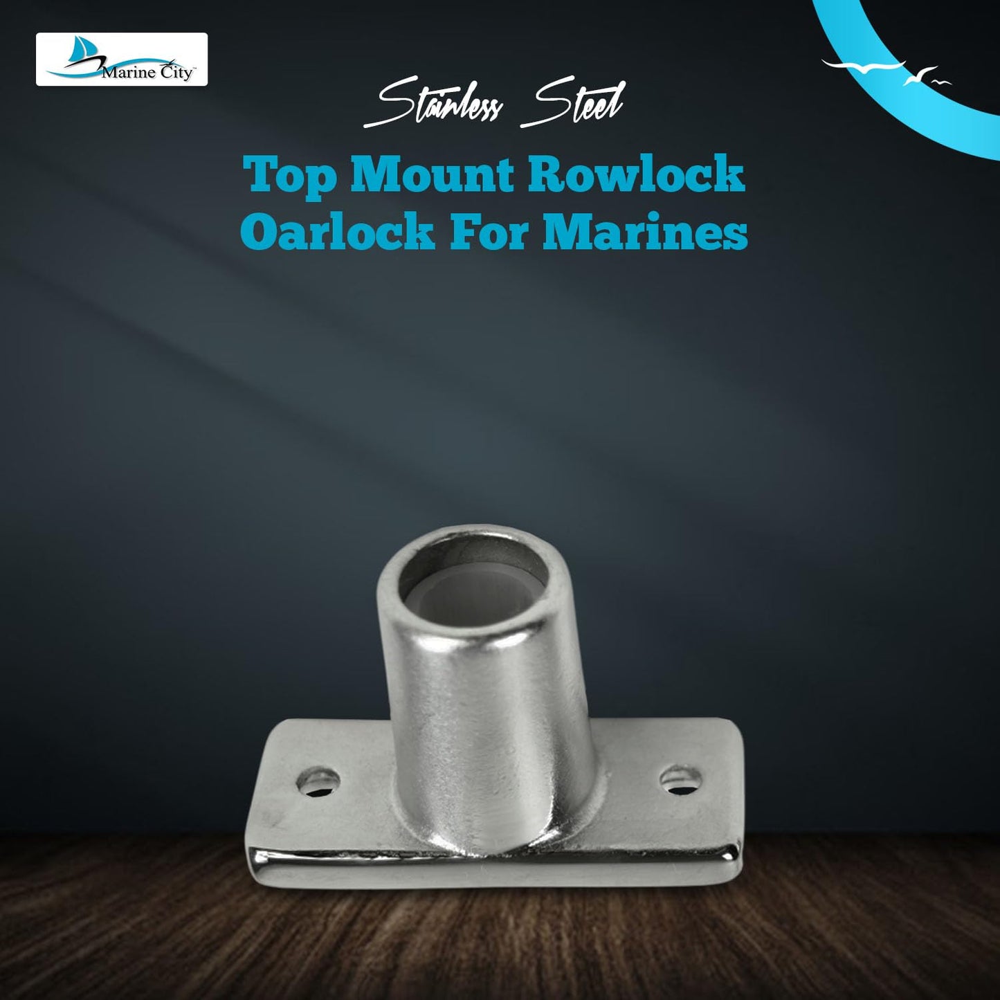 Marine City Boat Accessories Oarlock Sockets Boat Oarlock Mounts (Pack of 2) Marine City Hardware
