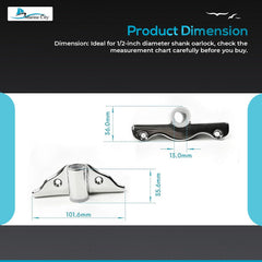 Marine City Boat Accessories Rowlock Sockets Boat Oarlock Mounts (Pack of 2)