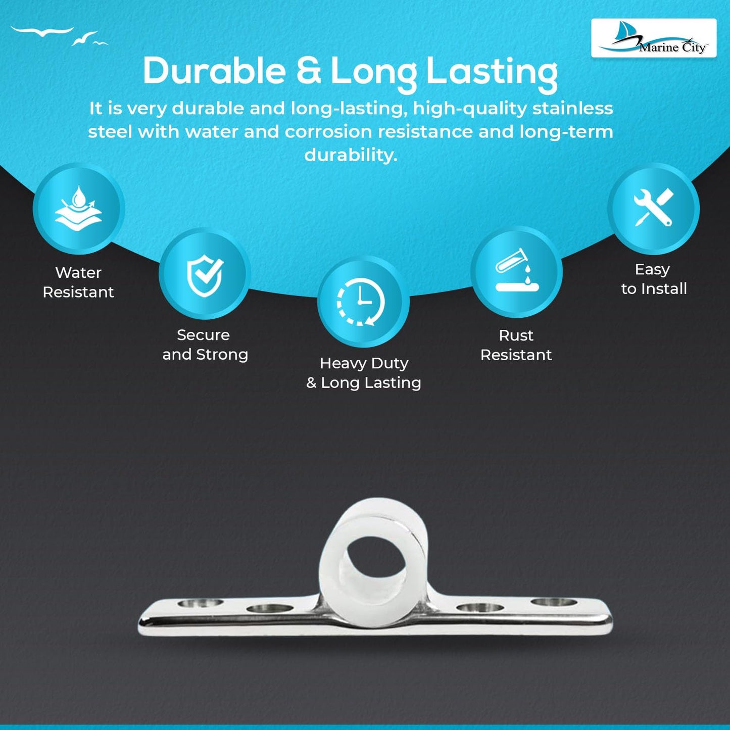 Marine City Boat Accessories Top Mount Oarlock Socket Boat Oarlock Mounts (2 Pcs) Marine City