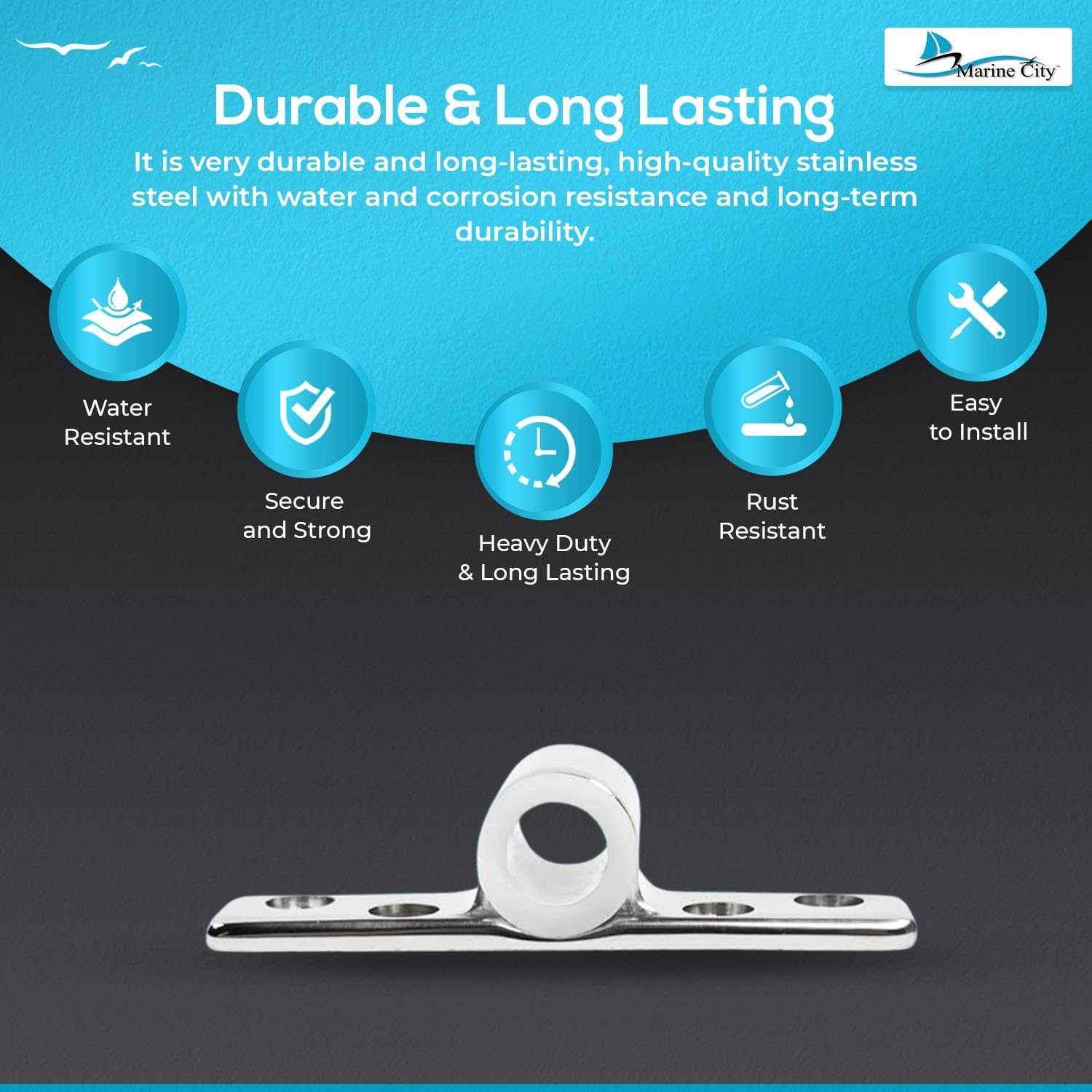 Marine City Boat Accessories Top Mount Oarlock Socket Boat Oarlock Mounts (2 Pcs) Marine City