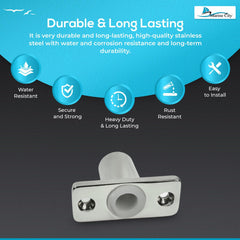 Marine City 316 Acero inoxidable 1/2 pulgadas vástago montaje superior Rowlock/Oarlock Socket (2 por paquete) 
