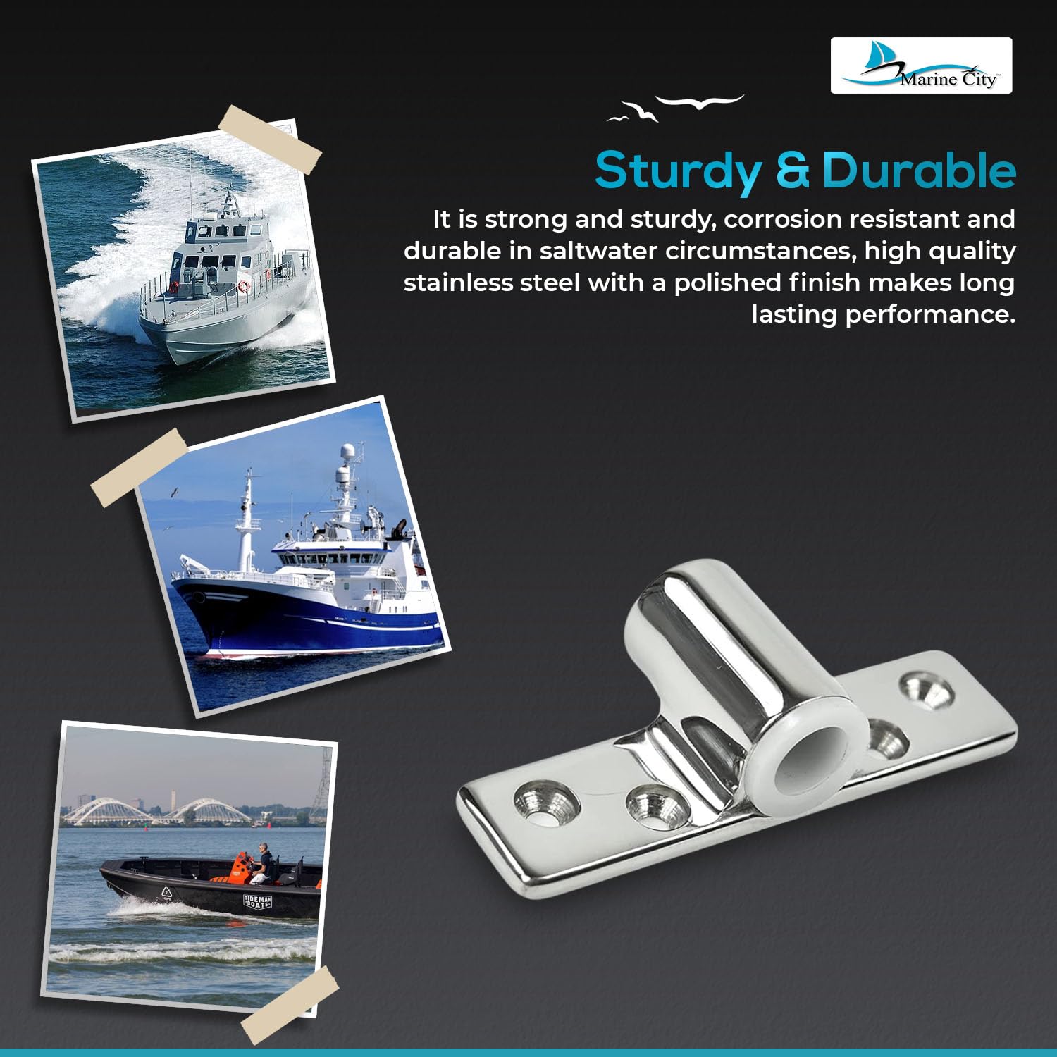 Marine City Boat Accessories Top Mount Oarlock Socket Boat Oarlock Mounts (2 Pcs) Marine City