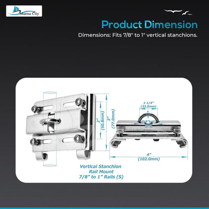 Marine City Boat Accessories Anchor Rail Mount Danforth Anchor Rail Mount Marine City