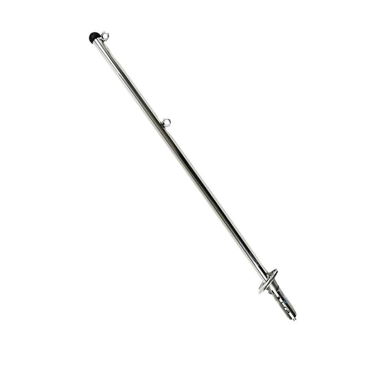 Marine City Barco marino de acero inoxidable 316, enchufe de montaje empotrado de 30 grados y mástil de bandera de 32 pulgadas para yate (enchufe y mástil de bandera, 1 juego)