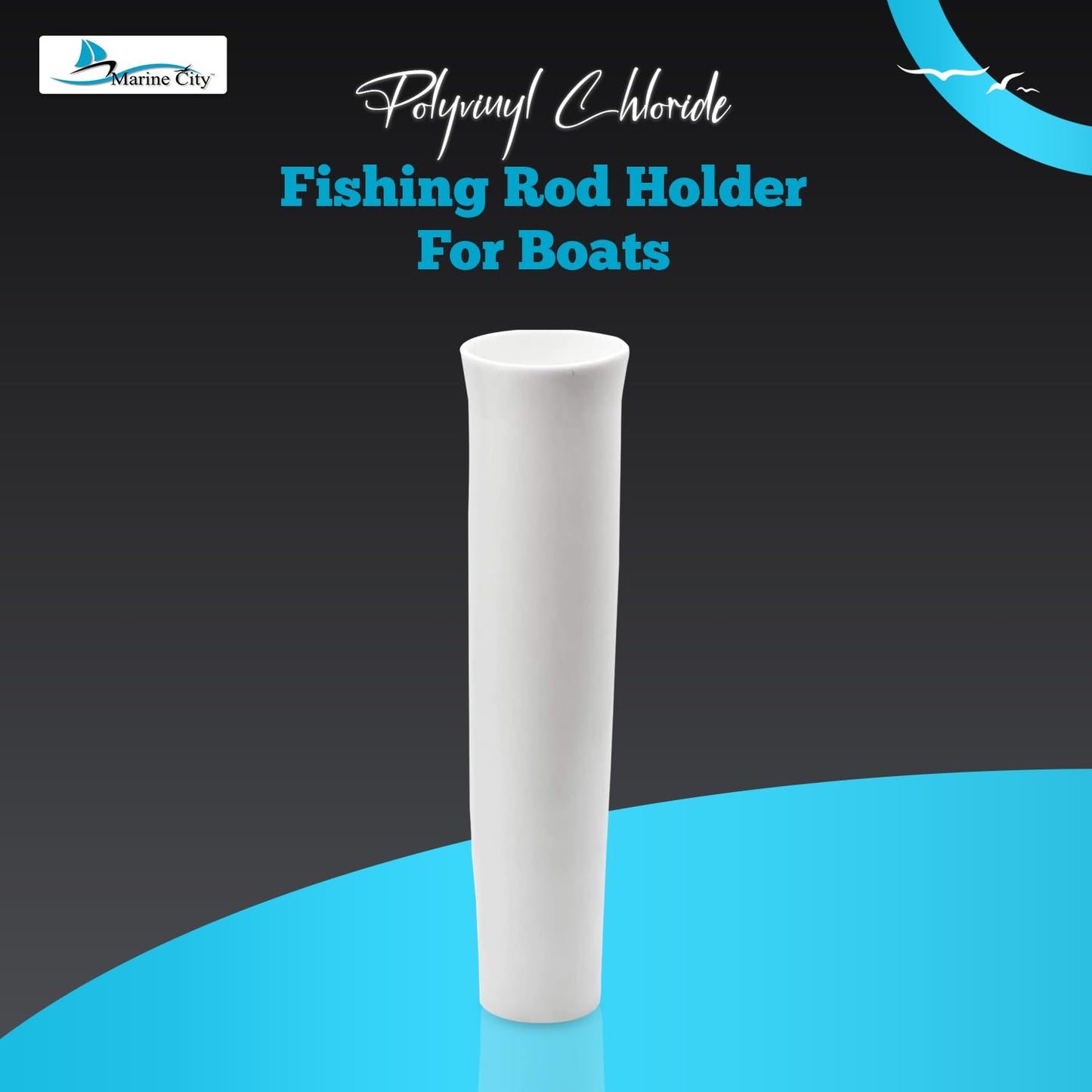 White fishing rod holder for boats