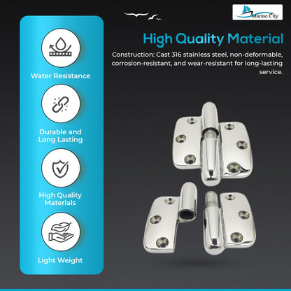 Marine City Boat Accessories Hinges Cabinet Door Hinges (Pack of 2) Marine City