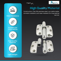 Marine City Boat Accessories Hinges Cabinet Door Hinges (Pack of 2)