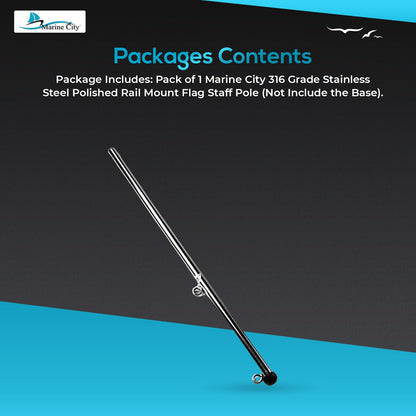 Marine City Boat Accessories Rail Mount Flag Pole Holder West Marine Flag Pole MARINE CITY