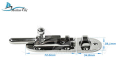 Marine City Boat Stainless Steel 316 Heavy-Duty Barrel Bolt Door Latches/Lock 6 Point Fixing (Size: 4-1/4” × 1-1/2”)  (M)