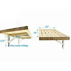 Teak Wall Mount Fold Down Bench with Slots for Boat, Shower Room,(30