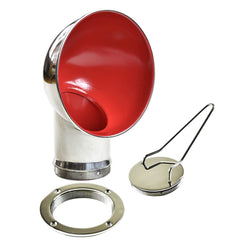 Marine City 3 Inches Marine Stainless Steel Round Red Cowl Vent & Round Inspection Deck Plate with Deck Plate Key