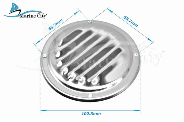 Marine City Stainless-Steel 4”/ 5”/ 6” Round Louvered Vent (Dia;4 inch)