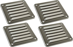 MARINE CITY 316 Stainless-Steel 4-13/16” × 5” Rectangle Stamped Louvered Vent for Marine Yacht