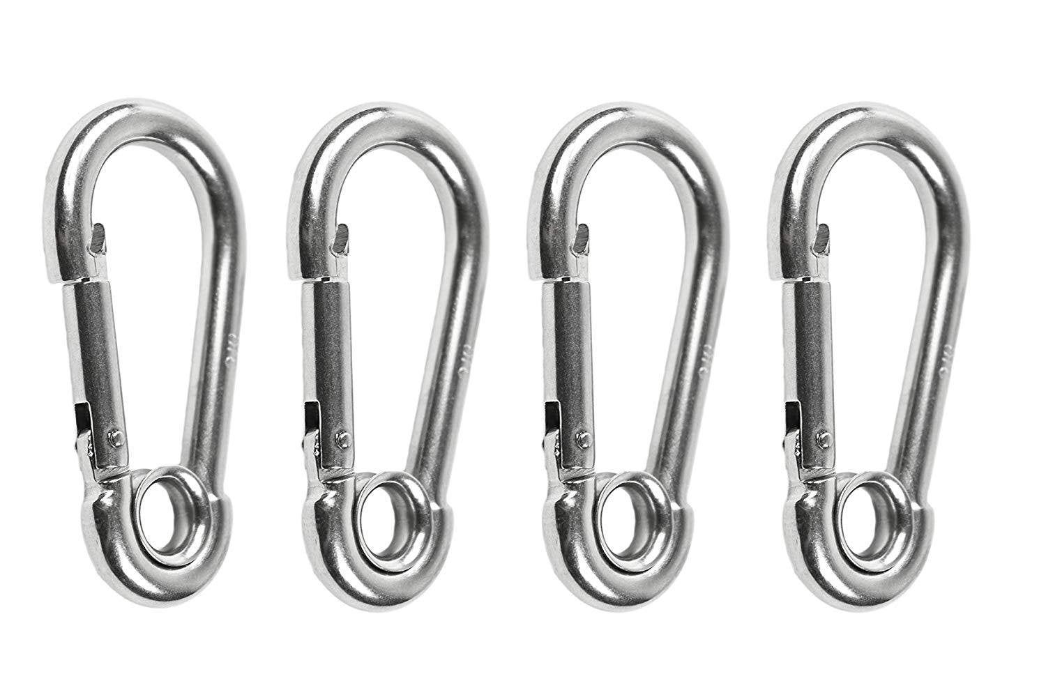 Marine City 316 Stainless-Steel 4” Carabiners/Clip Snap Hook with Ring –  Marine City Hardware