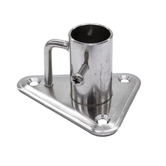 Marine City 304 Stainless Steel 90°Stanchion Socket with Triangular Base and Buttress for Pipe Ø 1
