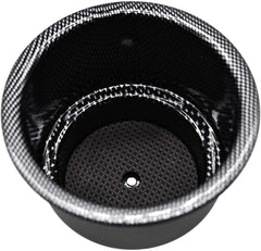 Marine City  Black Carbon Fiber Print Stainless-Steel Drink Holder with Center Hole