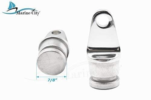Marine City 316 Stainless-Steel 7/8” Round Inside Eye End for Bimini Top (1pcs)