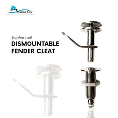 Marine City Grade 304 Stainless Steel Retractable Pop-Out Dismount table Fender Cleat for Marine Boat Yacht Ship Side Accessory