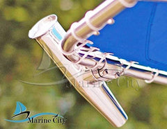 MARINE CITY Gran soporte para caña de pescar con abrazadera resistente y resistente para rieles de 7/8 pulgadas y 1 pulgada