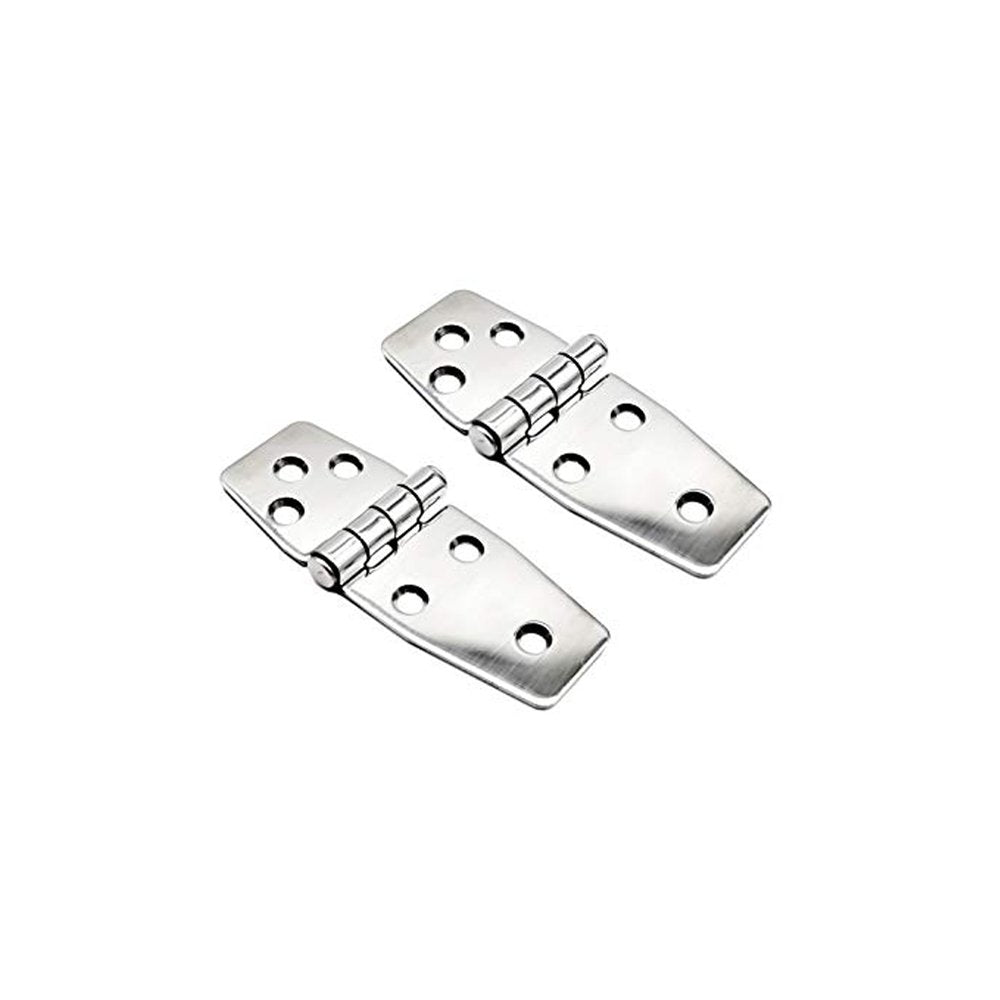 Marine City a Pair of Stainless Steel Marine Grade Mirror Polished 6 Holes Short Sided Door Hinge for Boat, RVs (Size: 3-13/16" x 1-7/16")