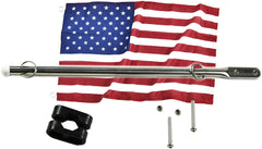 Marine City Asta de bandera de acero inoxidable 304 para yate y bandera de Estados Unidos de 12.0 x 18.0 in (puede sujetar tubo redondo y tubo cuadrado de 7/8 a 1-1/4 pulgadas)