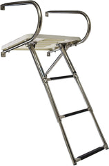 MARINE CITY Stainless Steel Inboard/Outboard Telescopic Swim Platform 3-Step Ladder for Boat