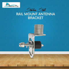 Marine City Stainless Steel Rail Mount Antenna Bracket for Boat Yacht (1Pcs)