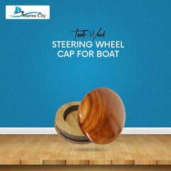 Marine City Genuine Teak Wood Boat Center Steering Wheel Cap (2-3/4 inch)
