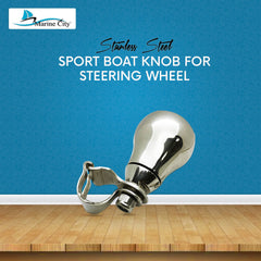Marine City 316 Stainless Steel Sport Boat Steering Wheel Spinning Ball-Bearing Knob W/Cap
