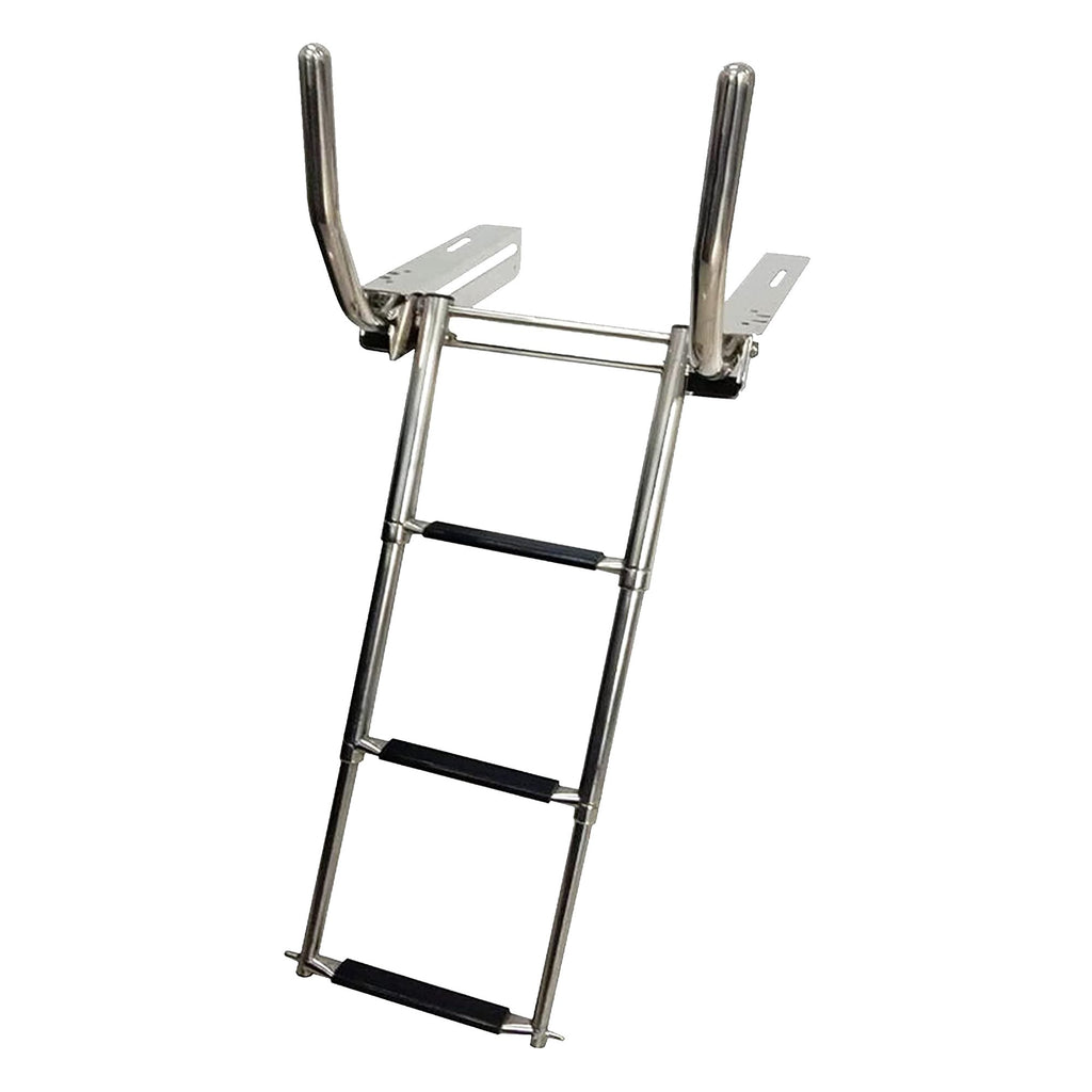 Stainless Steel Fold Out Over Platform Telescoping Ladder with