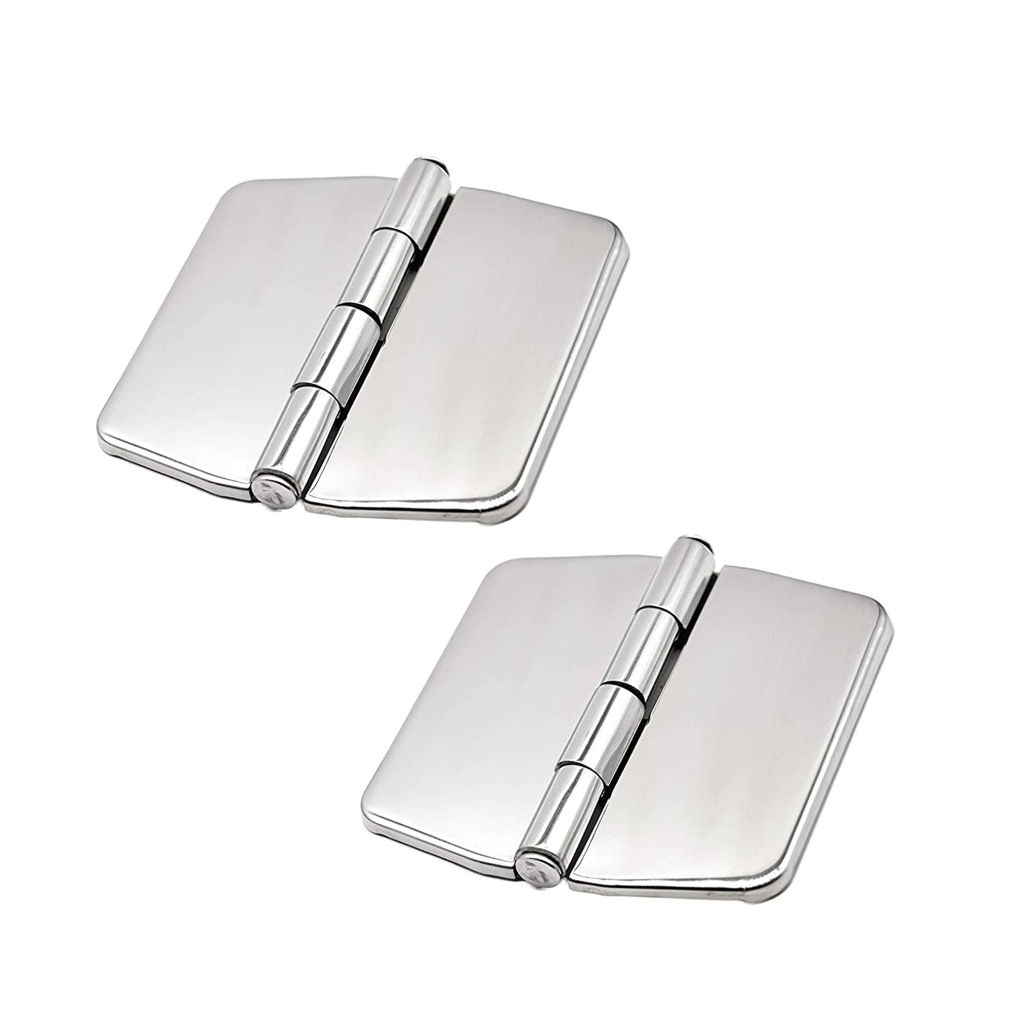 Marine City A Pair of 316 Stainless-Steel 6 Point Fixing Covered Strap Hinge with Cover Caps (Size:3.0” ×2-3/4”)