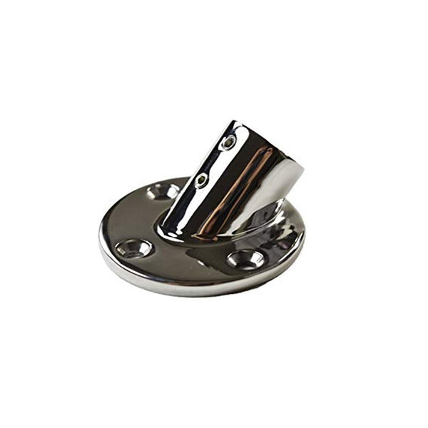 Marine City Heavy Duty 316 Stainless Steel Marine Grade Casting Boat Hand Railing Fittings 1'' Round Base 45 Degree Tube Base