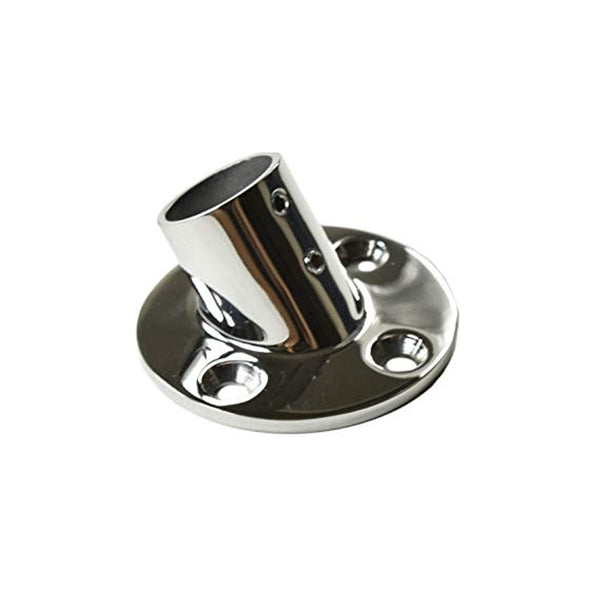 MARINE CITY Heavy Duty 316 Marine Grade Stainless Steel Casting Boat Hand Railing Fitting 1'' Round Base 60 Degree Tube Base