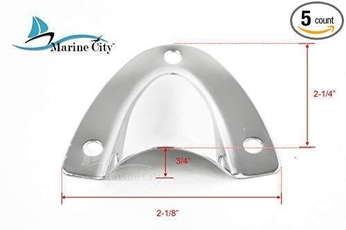 Marine City Boat Cubierta de cable de alambre/ventilación de concha enana de acero inoxidable 2-1/8" × 2-1/4" × 3/4" (5 piezas) (L) 